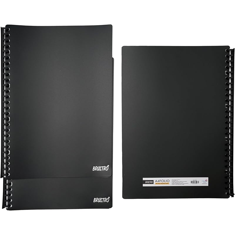 

Brustro Folio Fc A4 Size 20 Pockets Presentation Folder Document File Folder Display Book Portfolio Professional Confere чорний