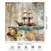 1 x Vintage Nautical Sailboat Era Digital Print Shower Curtain, Polyester with Hook, Machine Washable, Woven Texture