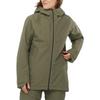 SALOMON Bashley Puff Letter Print Hooded Zip-Up Long Sleeve Jacket Women Jackets Army-Green LC2146300