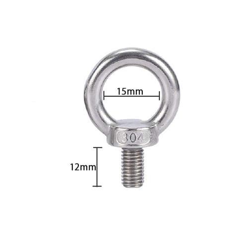 YFFSFDC M6 Eye Bolts, Set of 10, Stainless Steel, for Hanging, Reinforcement, and Auxiliary Hardware, Furniture