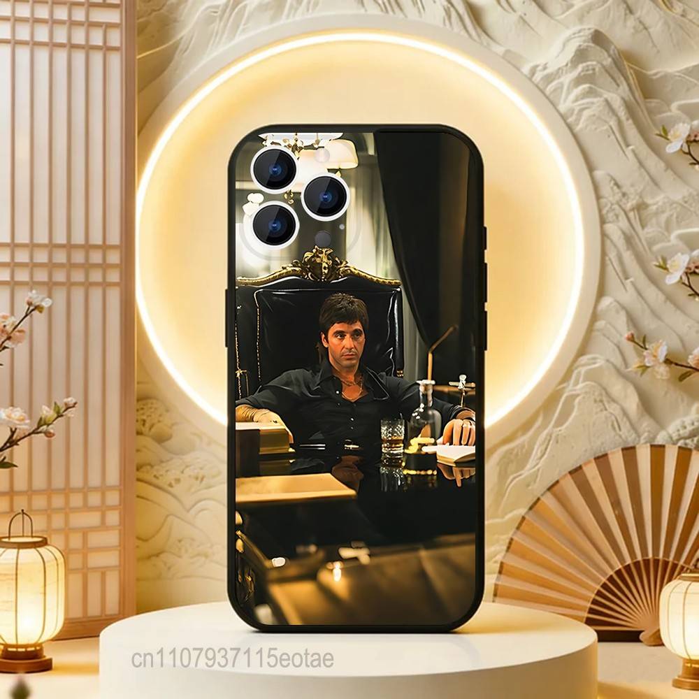 

Чехол для телефона S-Scarfaces Tony Montana для iPhone 17,16,15,14,13,12,11,Pro,Max,Plus,E,Air,Mini Защитный Черный Чехол iPhone17pro