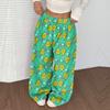 Women's Casual Christmas Print Elastic Waist Loose Fit With Plush Wide Leg Pants