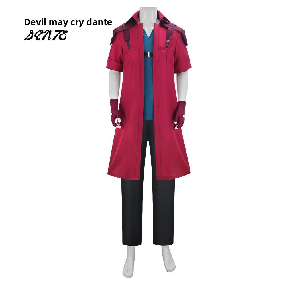 Dante Devil May Cry Cosplay Costume With Printed Long Sleeve Jacket For Halloween Events