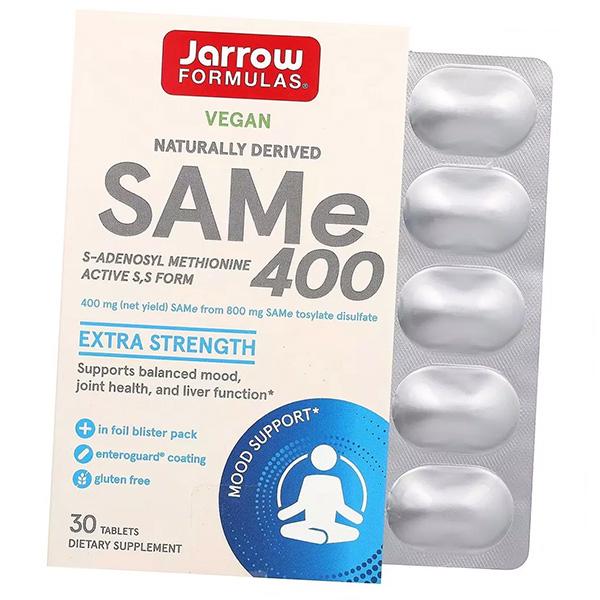 

S-Аденозилметионин, SAM-e 400, Jarrow Formulas 30таб (72345025) 30tab