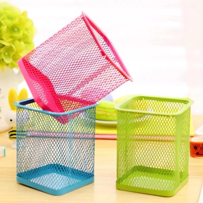 Pen Holder Office Desk Metal Mesh Pen Stand Pencil Stationery Organizer Stand Storage Pencil Cup Desk Supplies Pencil Holder