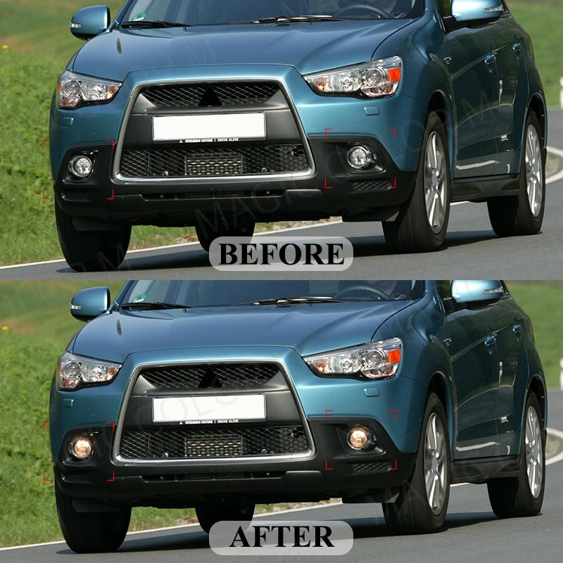 Für Mitsubishi ASX 2011 2012 2013 LED Nebelscheinwerfer Lampe Scheinwerfer Halogen Abdeckung Haube Rahmen Lünette Wasserdicht Auto Zubehör 12V