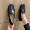 Men Women Summer Flat Shoes Breathable Luxury Flat Designer Metal Buckle Genuine Leather Woman Work Flats Cowhide Mocasines Mujer Oxford