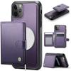 For iPhone 12 Pro Max 6.7 inch Case JEEHOOD J09 RFID Blocking Card Holder Leather Back Phone Cover Compatible with MagSafe