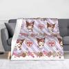 Kawaii Kuromi Anime Blanket Coral Fleece Plush  Winter  Multi-function Super Soft Throw Blankets for Home Office Bedspreads