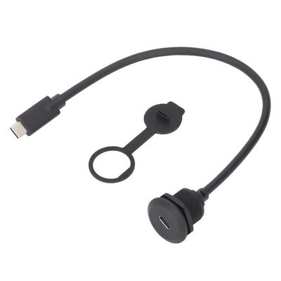 Câble Type C 3.1 Mâle vers Femelle Fileté Fixe Montage Encastré Cordon Adaptateur PD 60W 20V 3A Charge Rapide