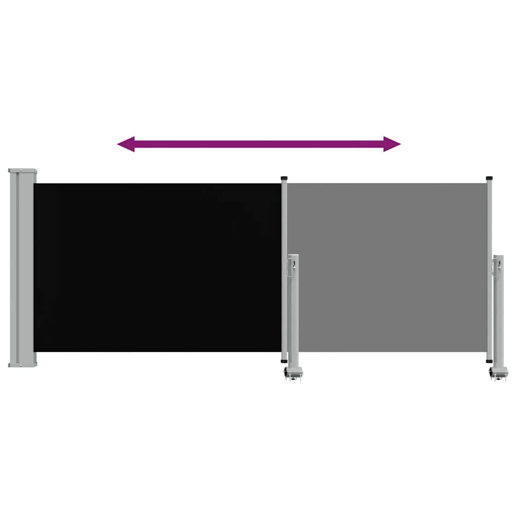 Retractable Side Awning 100 x 300 cm Black