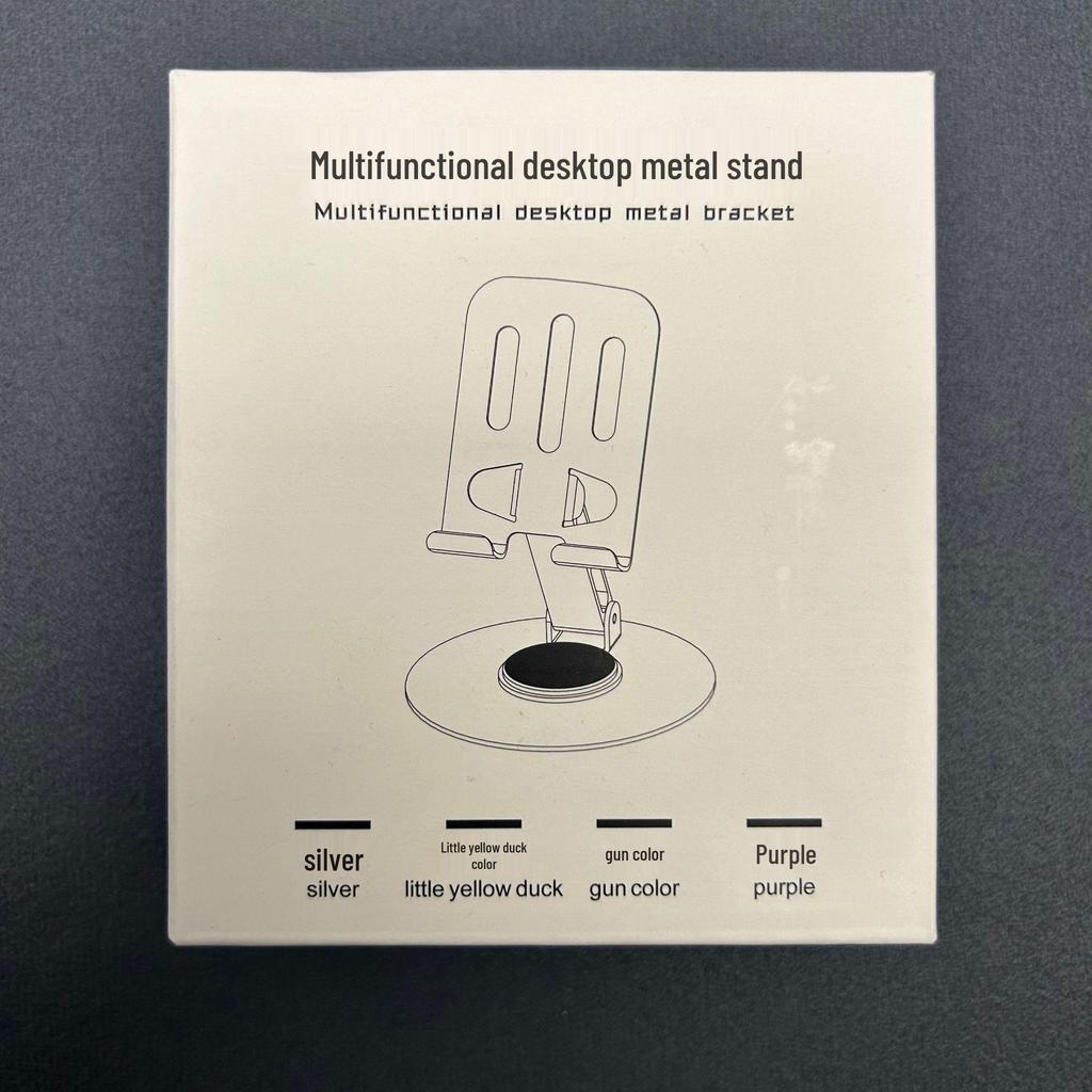 All-Metal Rotating Phone Stand for Desktop: Ideal for Live Broadcasts and Watching Dramas.