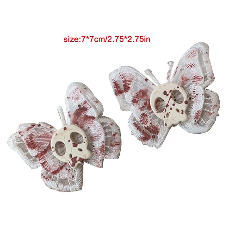 Punk Skeleton for Butterfly Decor Hair Scrunchies Elastic Hair Clips Lolita Ponytail Holder Festival Women Hair Supplies