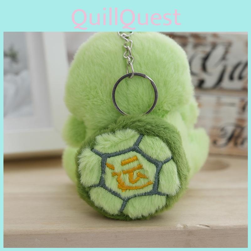Lovely Soft Plush Turtle Keyring Doll Bright Green For Bags And Key Accessories