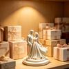 Desktop Ornament 3D Printed Bride Groom Figure Romantic Sculpture Home Style Decorative Figurine Wedding