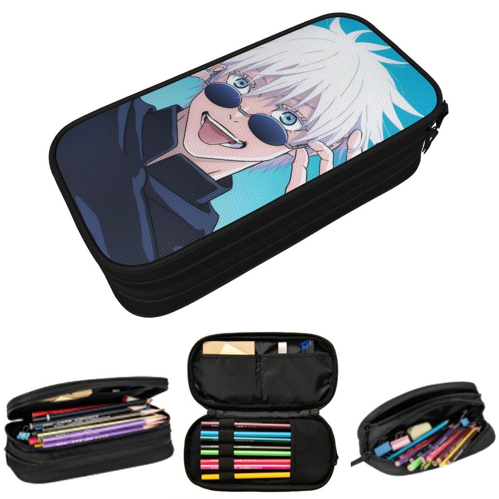 Satoru Gojo Anime Jujutsu Kaisen Estuche para Niña Niño Regalos Caja para Bolígrafos Bolsa para Lápices Suministros de Papelería Bolsa Portabolígrafos