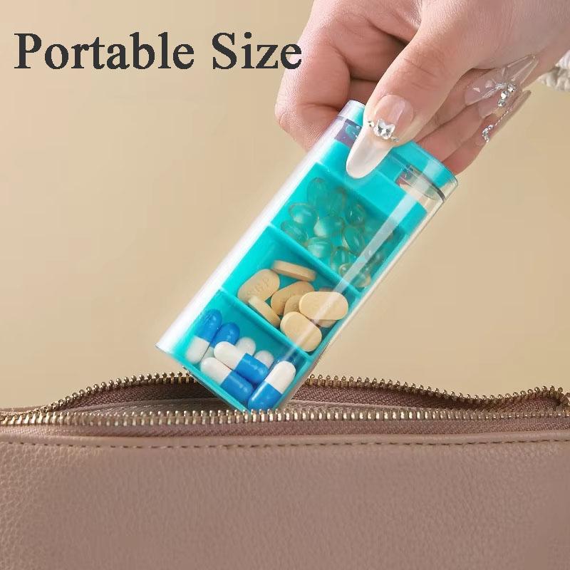 Mini Pill Organizer 3 Times A Day Portable Buckle Design Travel Tablet Holder for Vitamins Dispenser Small Pocket Medicines Case
