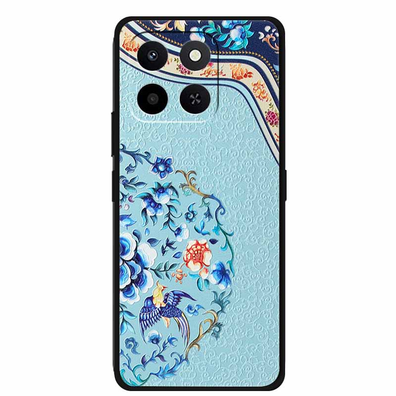 3D Case For Honor X7d 5G Case X 7 d Coque 6.77" Emboss Flowers Black Silicone Soft Back Cover For Honor X7d 4G Cases Shell Funda