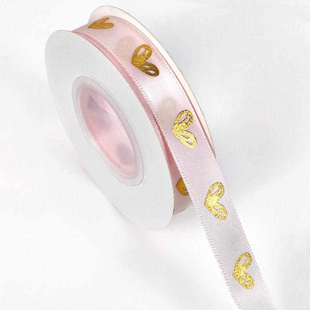 1,5 cm * 16 Meter Valentinstags-Serienband Klassisches Liebe-Aufdruck Goldgeprägtes Herzband Festliche Atmosphäre Band