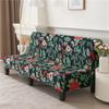 1pc Elastic Sofa Bed Cover,Winter Botanical Pine Leaf Flower Pattern Couch Cover for Home Decor