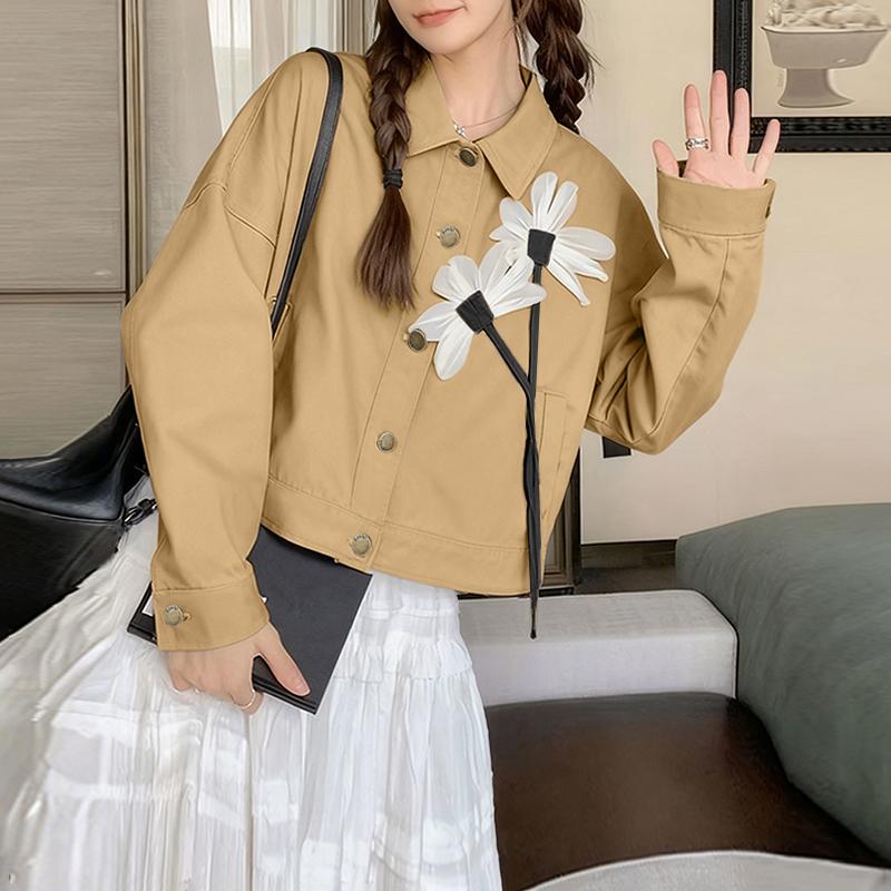 ZANZEA Blusa feminina casual gola virada para baixo solta manga comprida