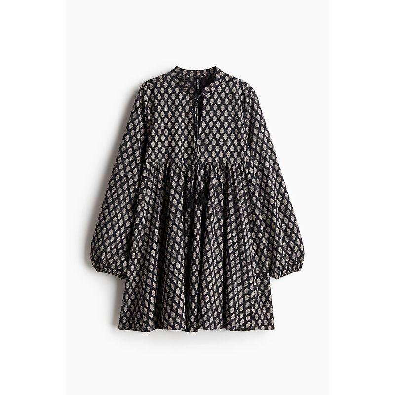 

HM Women s Clothing Dress 2025 Autumn New Arrival French Style Loose Wave Style Stylish Floral Dress 1272451