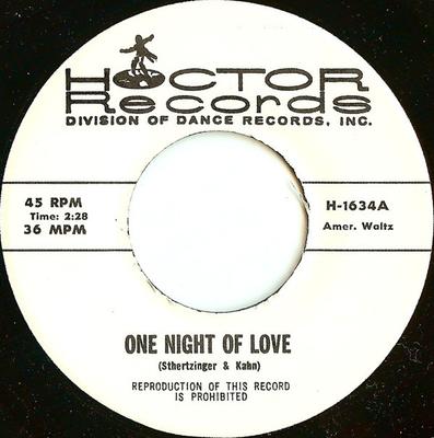 7-Zoll Schallplatte UNBEKANNTER KÜNSTLER - One Night Of Love H1634 HOCTOR US Jazz Gebraucht