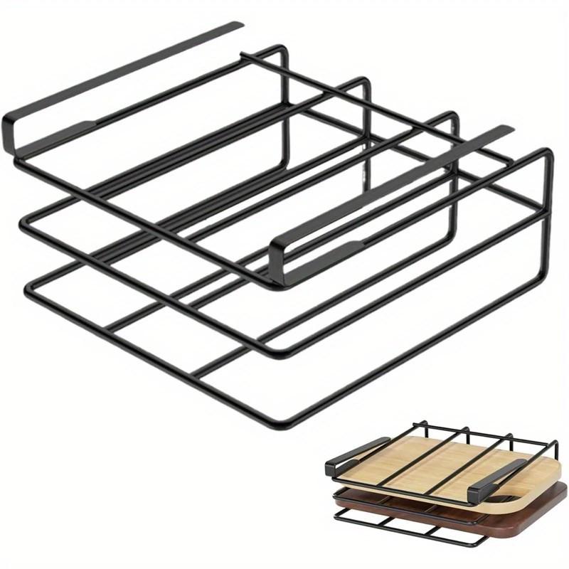 Popular No-Drill Under-Cabinet Cutting Board & Pot Lid Storage Rack