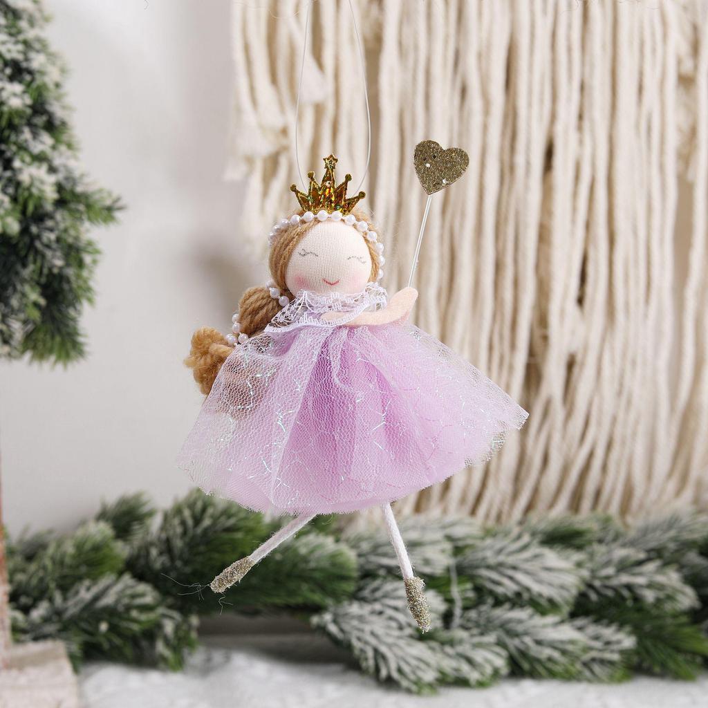 Heart-Crowned Angel Ornament: Cute Fairy Tale Christmas Tree Decoration