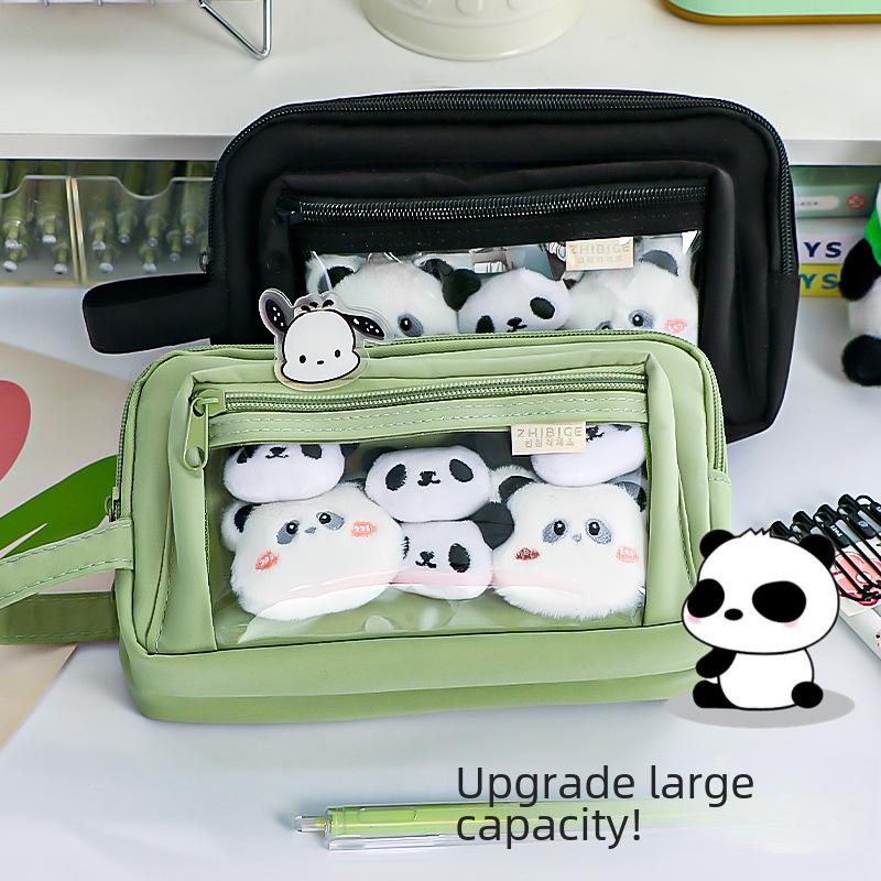 2024 Large Capacity Transparent Pencil Case for Girls: Perfect for Elementary and Junior High Students
