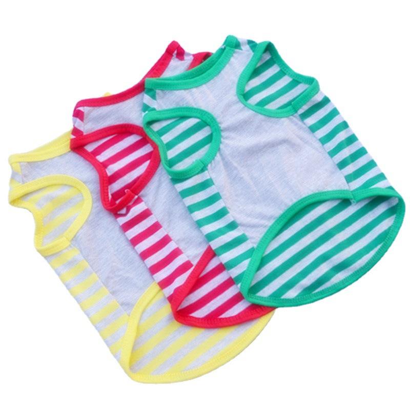 Pet Spring and Summer Striped Vest, Elastic, Puppy Sweat Vest