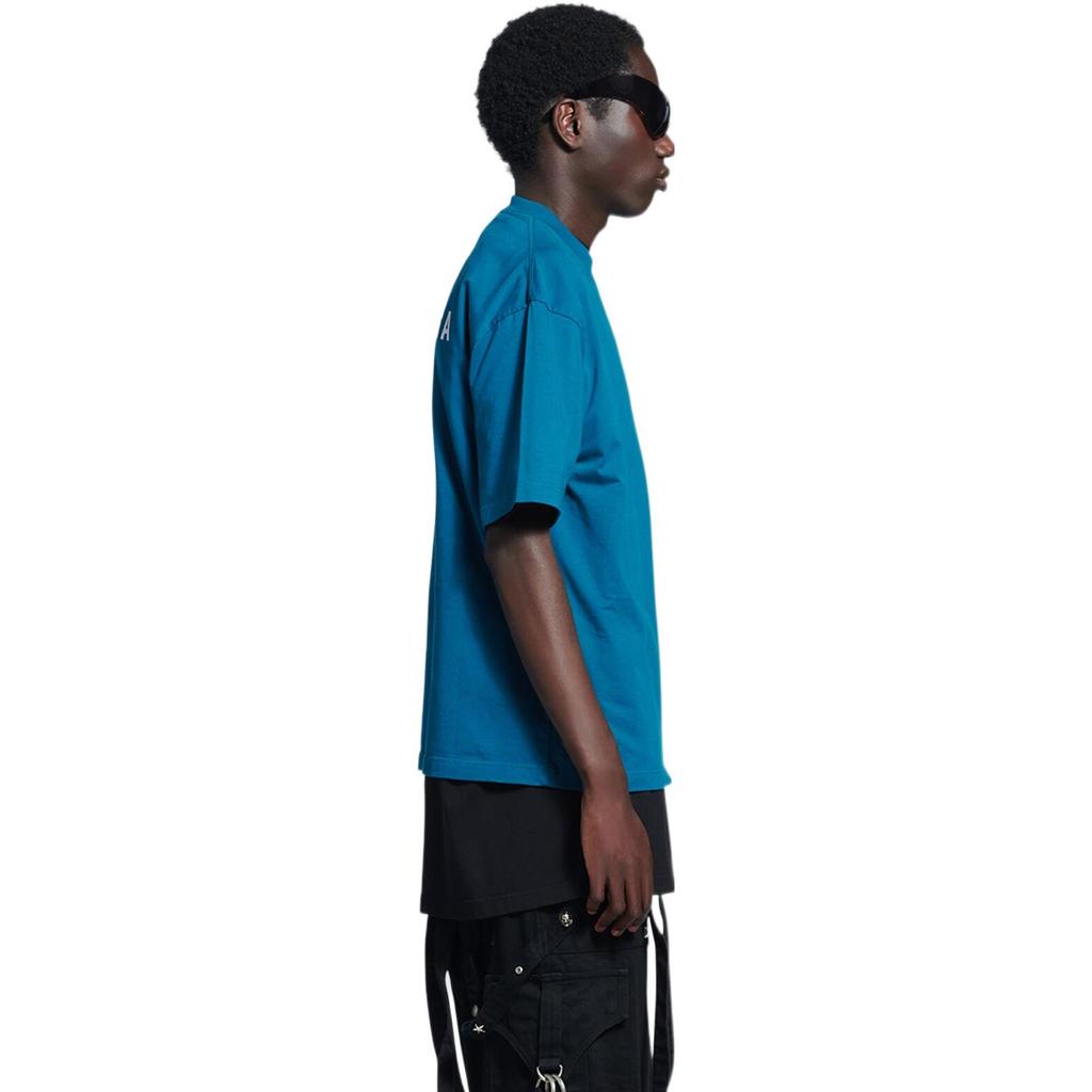 Balenciaga T Shirt, Loose Fit Men's Azure Blue 612966TLVB99567