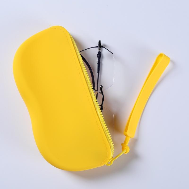 Women Girls Dustproof Glasses Box for Women Men Solid Colour Silicone Zipper Glasses Storage Waterproof Bag Cosmetic Coin Bag