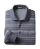 Wool Blend Polo Made In Wool Long Loose Navy [Little Island] Japanese-made Men's Shirt, LL, Japan, Jacquard, Blend, Sleeve, Collared, Autumn, Winter,