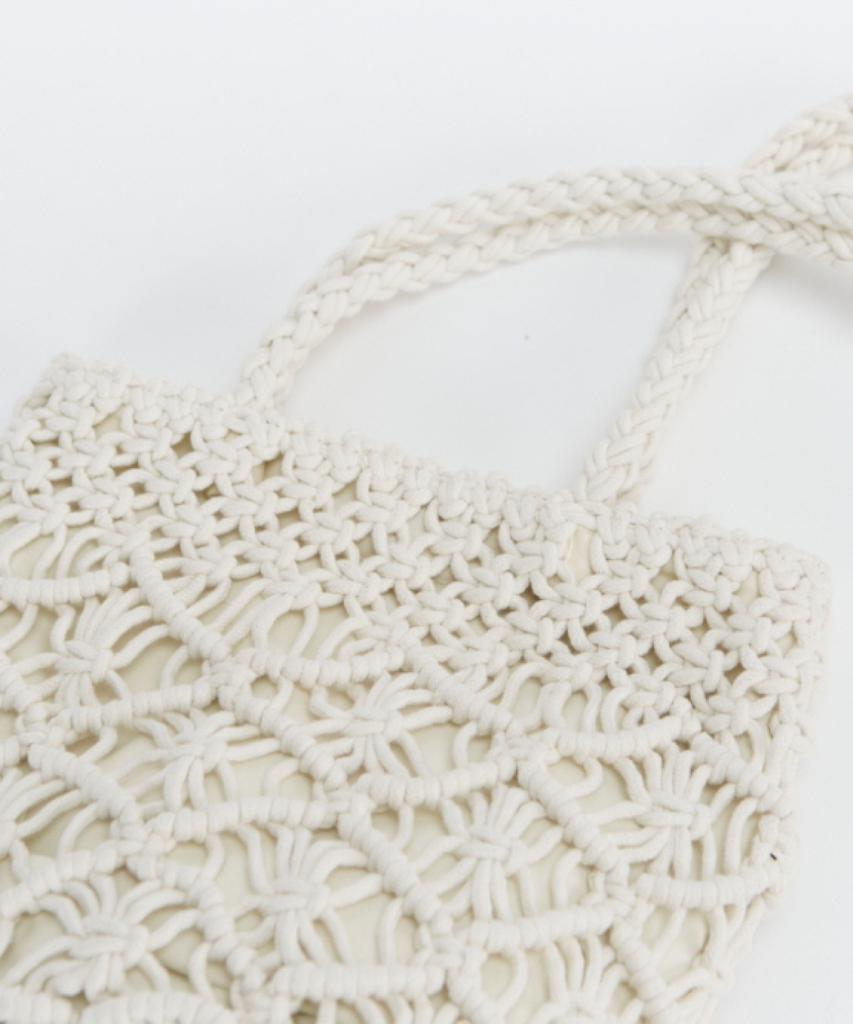Maia Handcrafted Macrame Shoulder & Tote Bag - Ivory