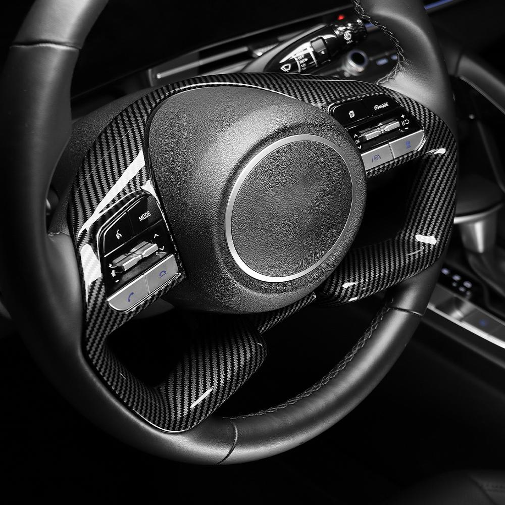 Car Interior Accessories ABS Material Steering Wheel Decorative Frame for Hyundai Tucson NX4 / Hyundai Elantra CN7 LHD/RHD