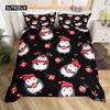 Penguin Comforter Cover Package Queen Dimension Size Sweet Animal Design for Kids Teens Bed Ensemble Sweet Penguin Animal Design Cozy Quilt Cover