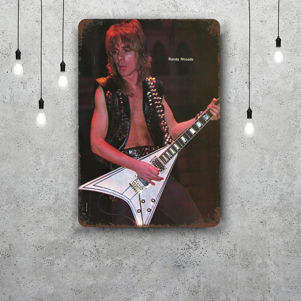 Randy Rhoads Retro Vintage Tin Sign Poster Decorative Plaque Metal Plate Wall Decor