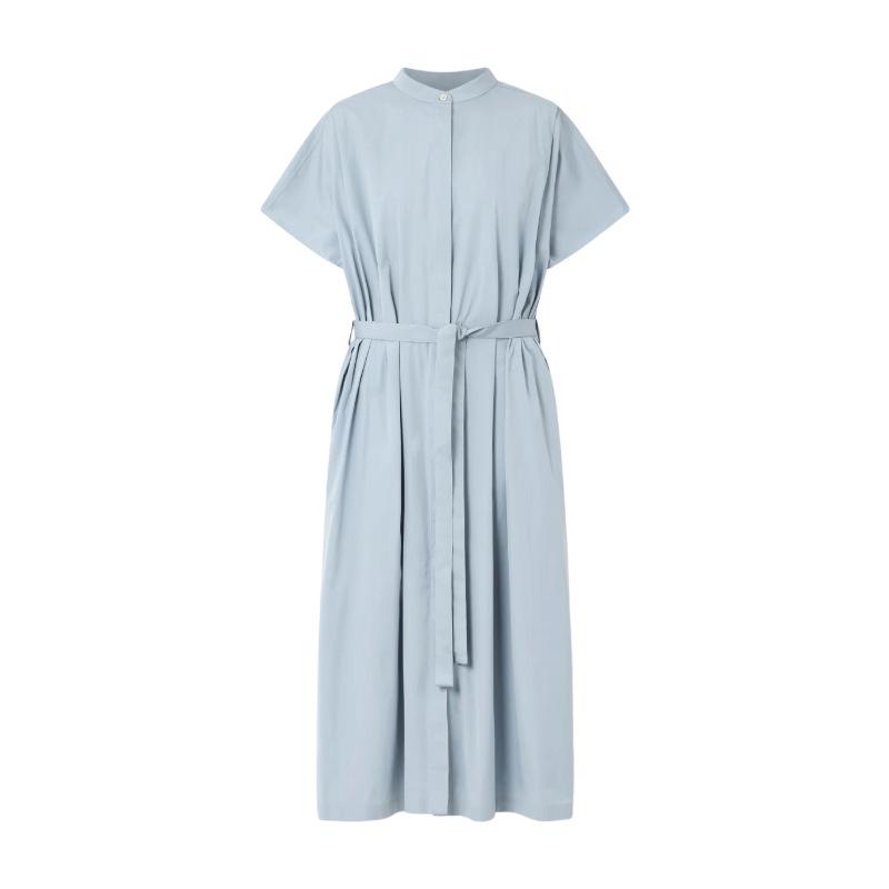 

Longmei Pure Cotton Short-Sleeve Belted Shirt Dress - Spring/Summer 2026 JIL Style Collection 38 світло-синій колір