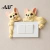 Creative Light Switch Ornament 3D French Bulldog Resin Cover, Cute Cartoon Dog Wall Socket Frenchie Room Decor Decor, Self-Adhesive Animal