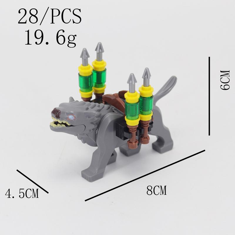 MOC Building Block Characters Creative Accessories Army Transport Bull Horse Jungle Battle Wolf Car Set Mini Brick Boy Toy R045