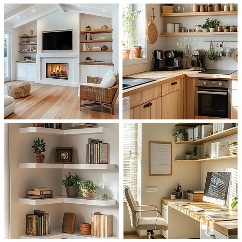 Concealed Shelf Support Brackets Heavy Duty Shelf Bracket set 4/6/8pcs for Multifunction  Use in Small Apartments & Homes