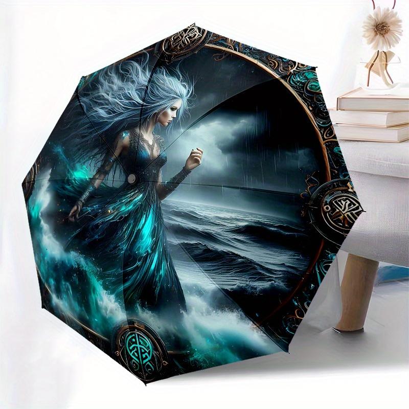 Fantasy Sea Witch Wall Art Print - Mystical Ocean Sorceress Decor Umbrella, Christmas Gift Y161