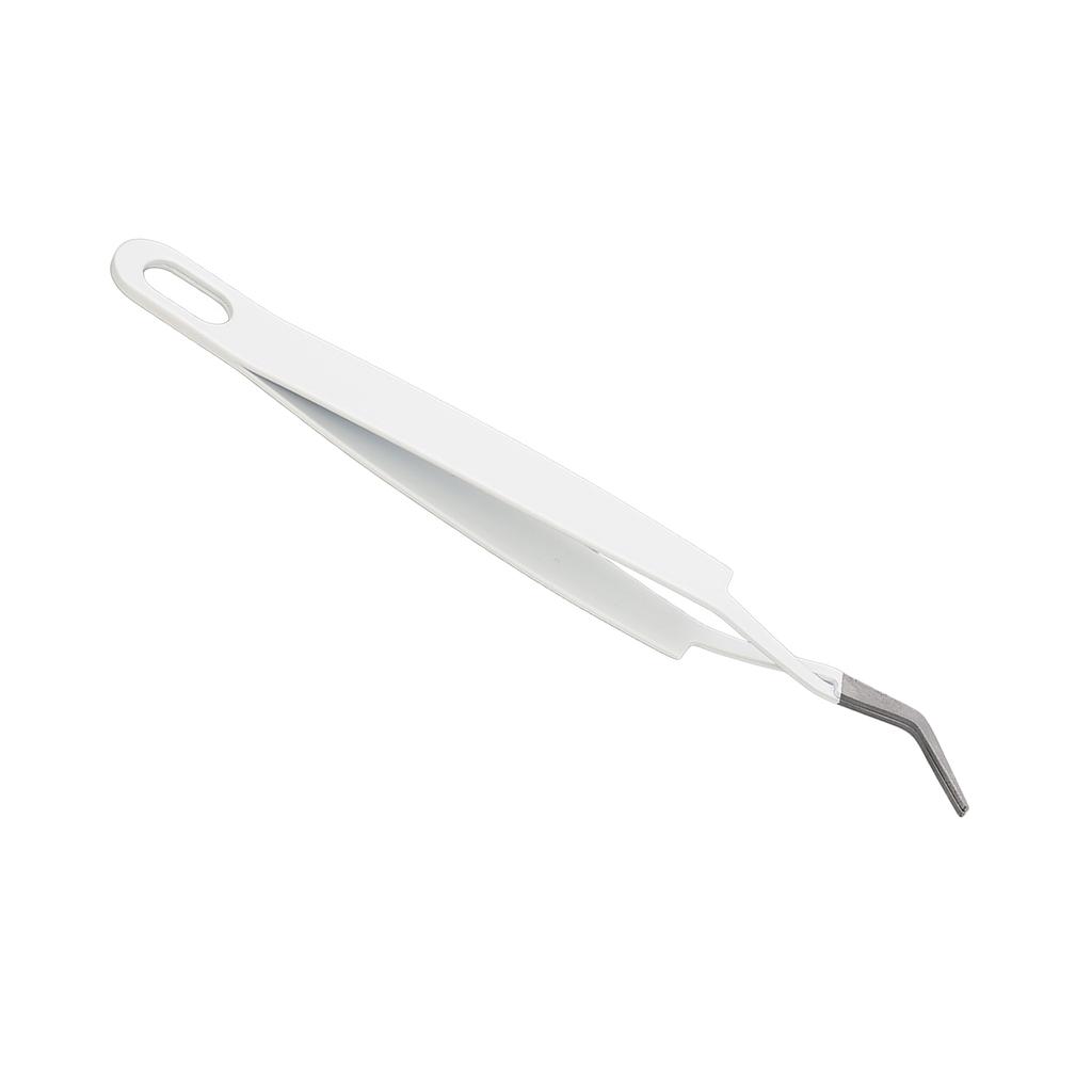 Lash Tweezer Curved Tip Stainless Steel Tight Clamping Multipurpose Eyelashes Applicator Tool for Makeup