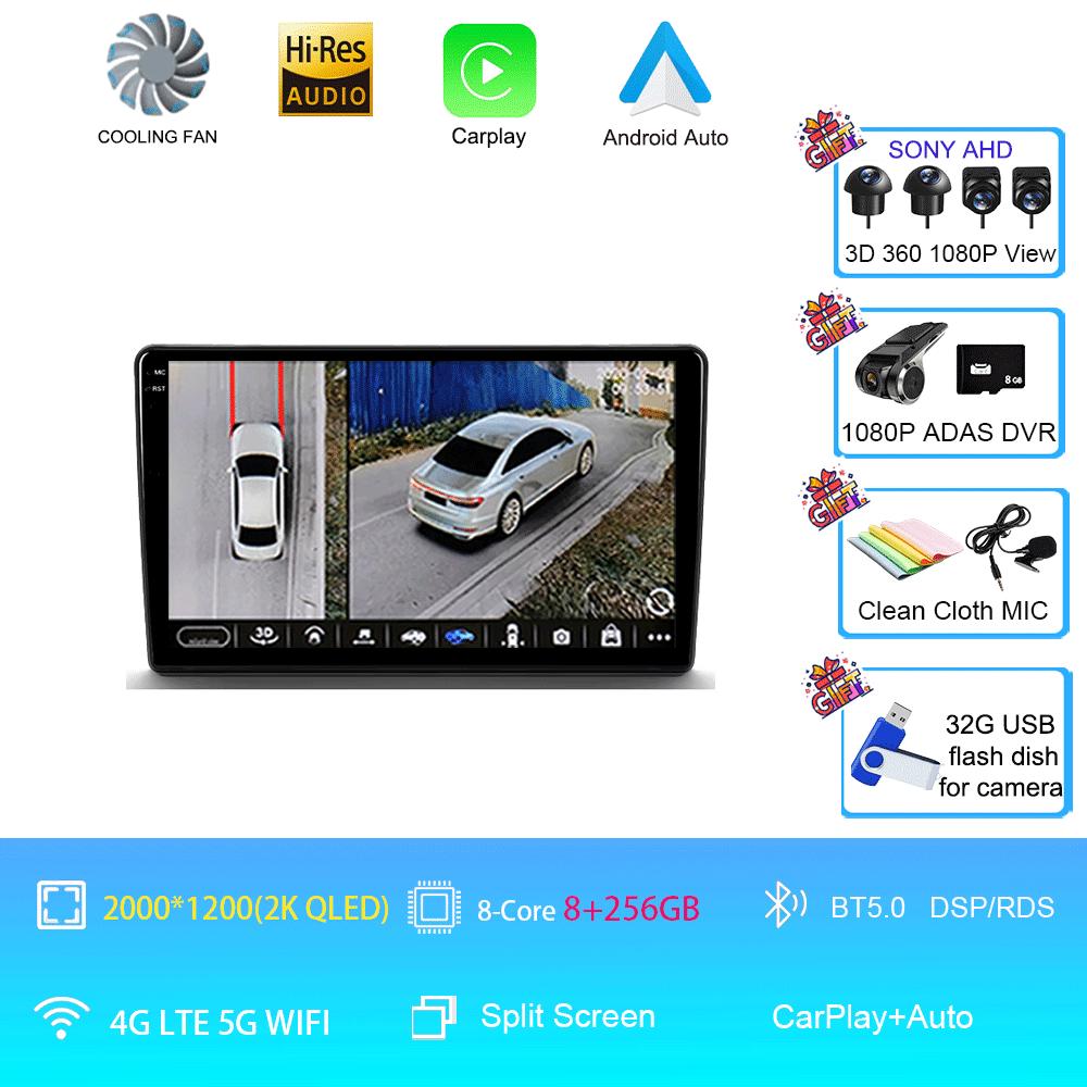 Android 14 Carplay Per Citroen Berlingo 2 B9 Peugeot Partner 2008 2009 2010 -2022 Lettore multimediale per autoradio DSP WIFI +