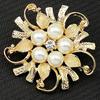Blumenbrosche, Strass-Kristall, Kunstperlen, Blumenstrauß, Brautschmuck für Hochzeit