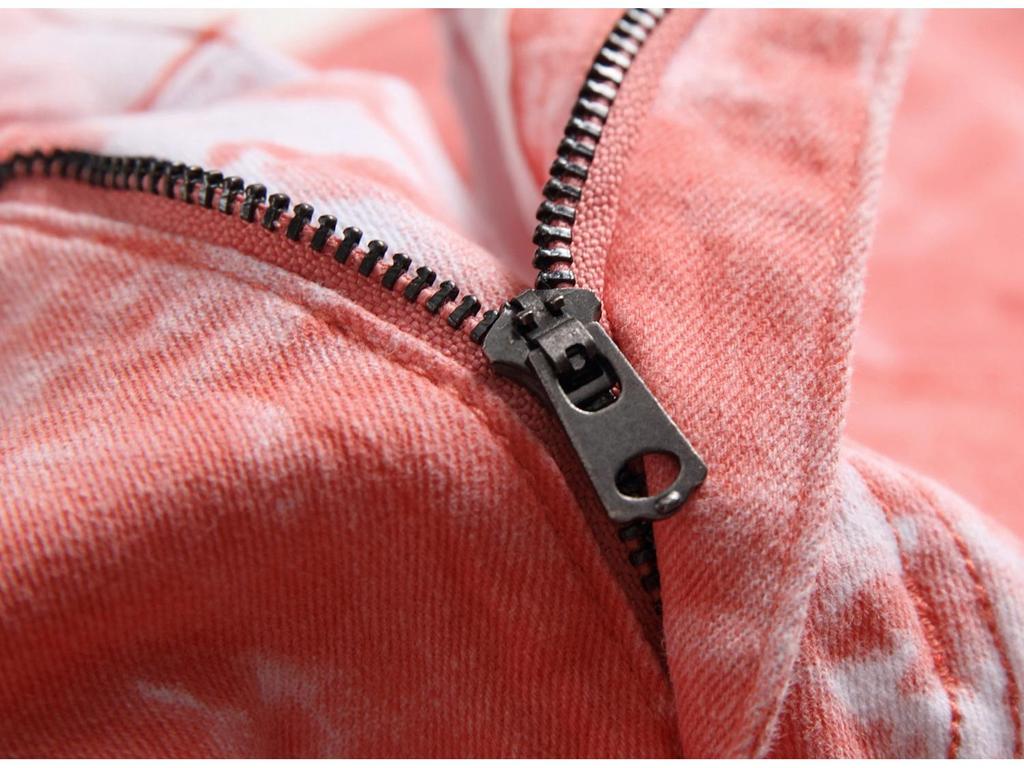 Bunte Stretch-Denim-Freizeithose mit Slim Fit und Aufdruck für Herren