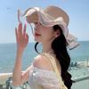 Summer new sunscreen visor hat women's fresh and sweet sun hat seaside vacation straw hat