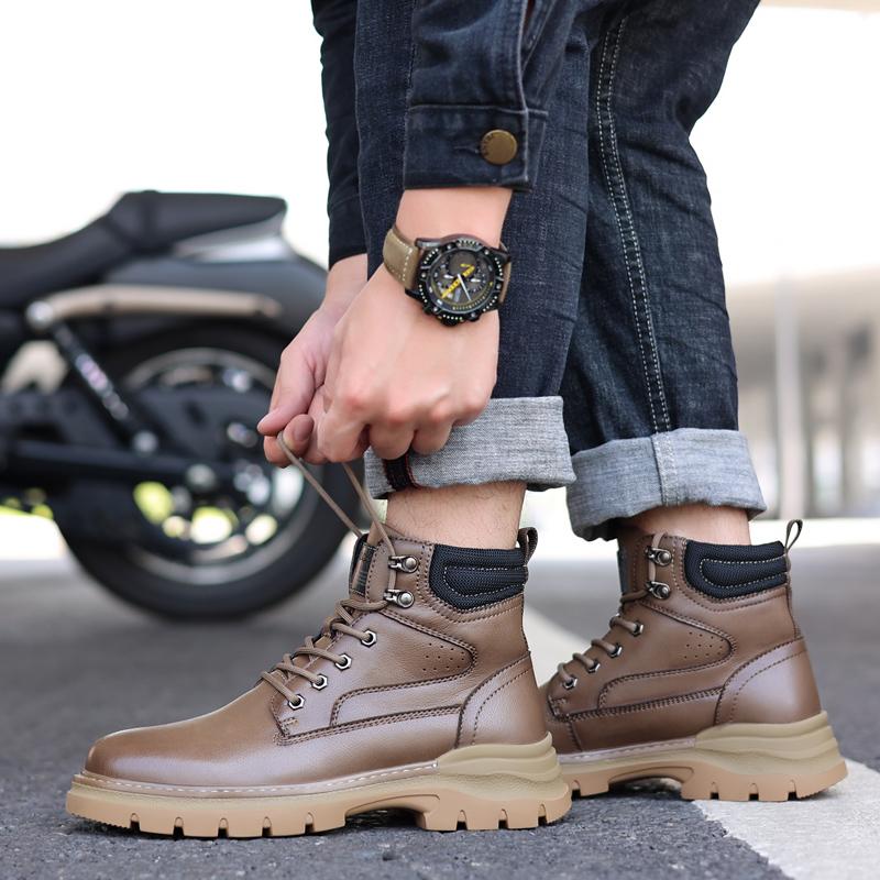 Модные ретро ботинки мужская обувь пустынные ботинки из коровьей кожи британский стиль — фото 4