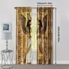 2 pièces, Rideau de fenêtre Égypte Polyester Tissé (sans tige) Idéal pour les fêtes, pour la décoration intérieure et l'intimité